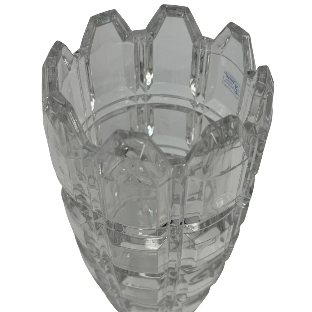 Towle Lead Crystal Vase West Germany 24% Cut Glass‎ Heavy 9